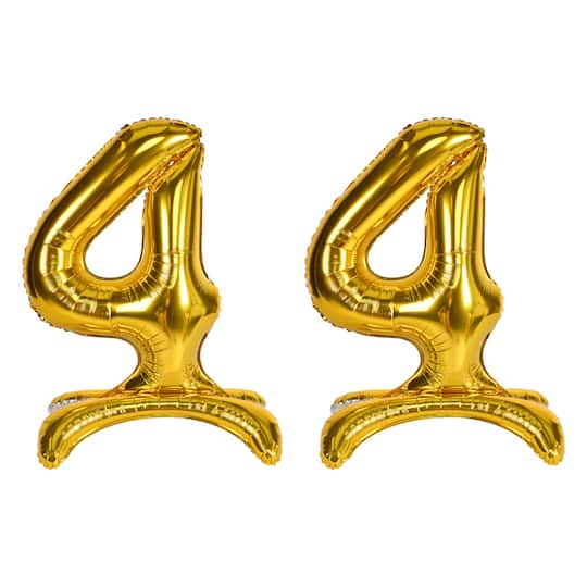 Beistle 26" Gold Self-Standing Foil Balloon Numbers, 2ct. | Numeral 4 | Michaels®